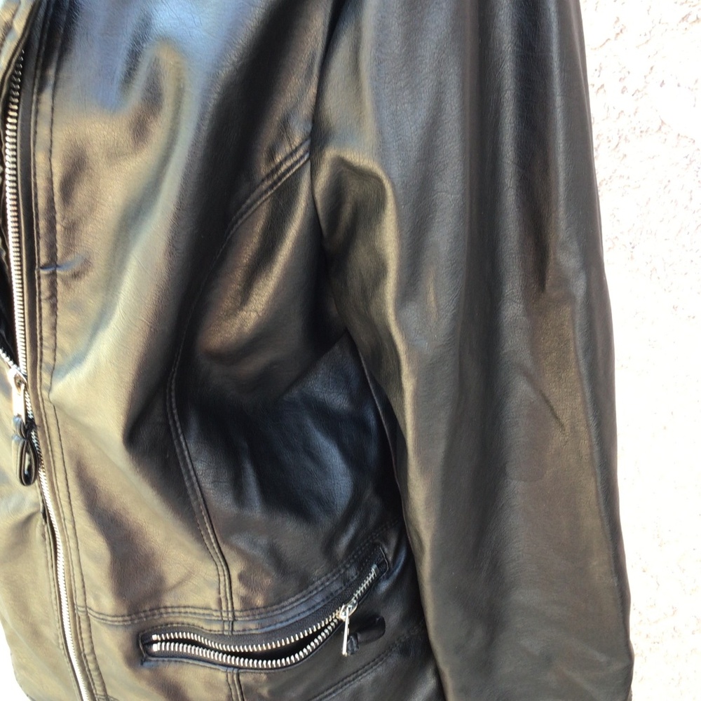 Black Faux Leather Jacket - Picture 7 of 11